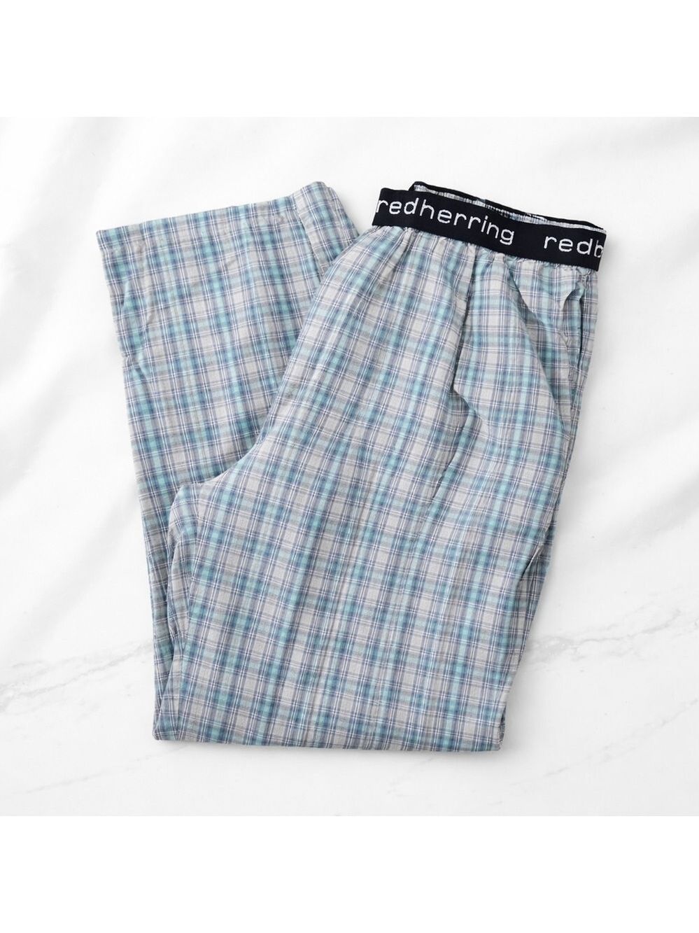 Red Herring Men’s Plaid Pajama Lounge Pants Size Medium Blue Check Sleepwear